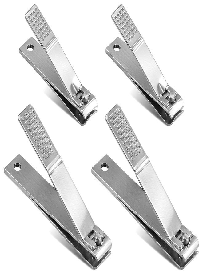 Nogeqi 4 Pcs Nail Clippers for Thick Nails, Straight Edge Large Nail Clippers Stainless Steel Nails Cutters No Curve for Toenail Men Women - Image 1